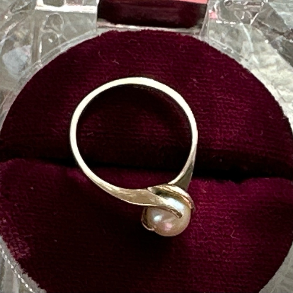 ANTIQUE 14K GOLD PEARL RING - Picture 2 of 7